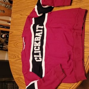 David Dobrik CLICKBAIT Colorblock Maroon Crew Sweatshirt NWOT L